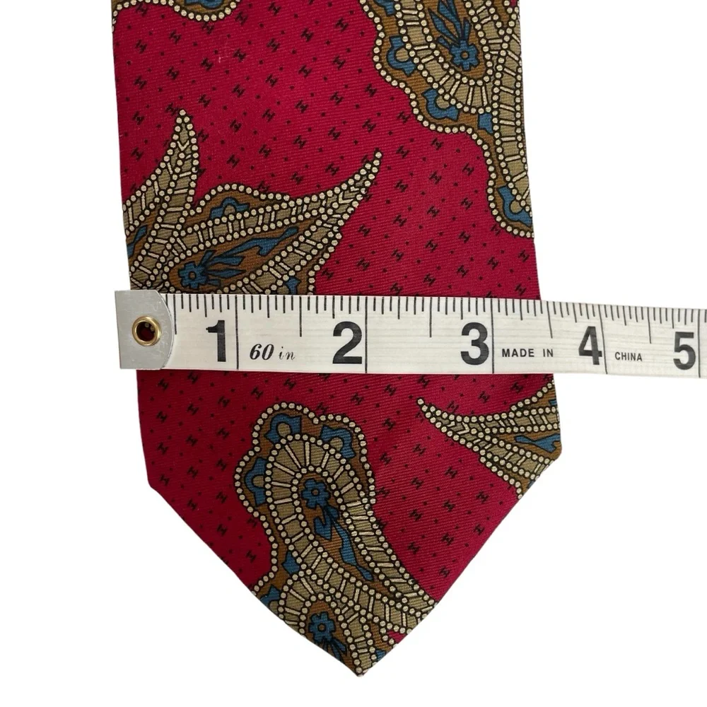 Liberty of London Mens Necktie‎ Silk Tie Burgundy Paisley